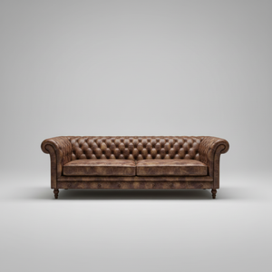 Atlas Leather Sofa — Chesterfield Tufted, made to order by Wooden Empiro