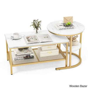 Javarroius Nesting Coffee And Center Table Gold