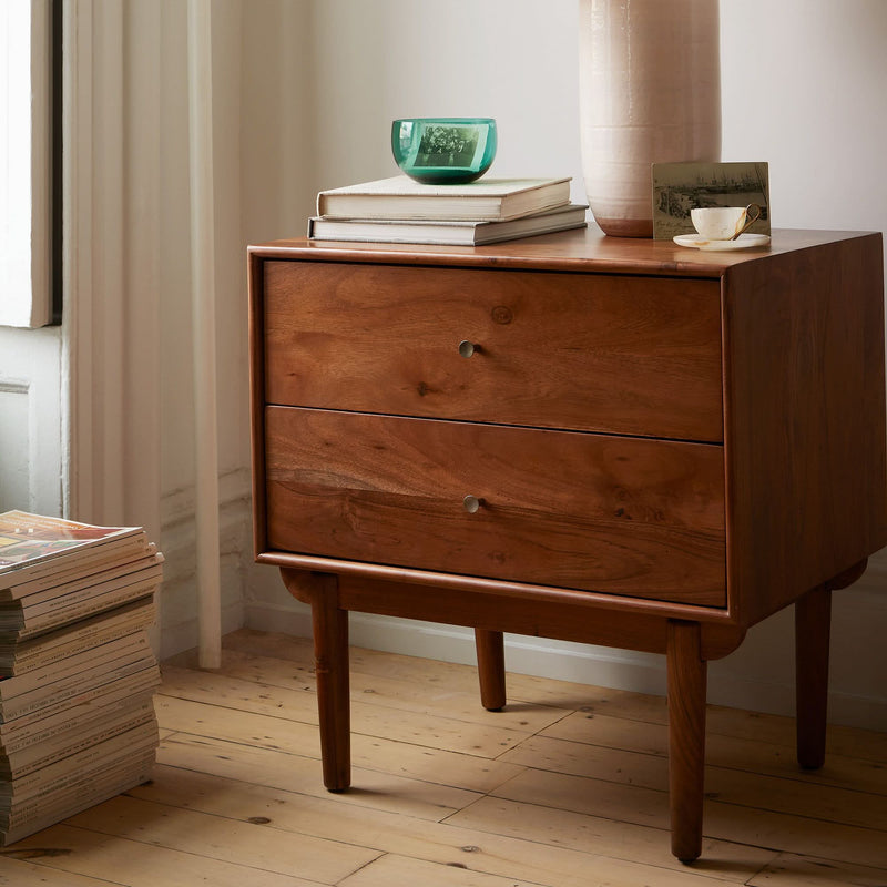 Keloin Solid Wood Nightstand - Wooden Empiro