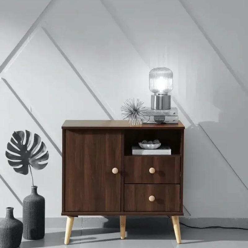 Kiriko Cabinet With Two Drawers In Columbia Walnut Finish