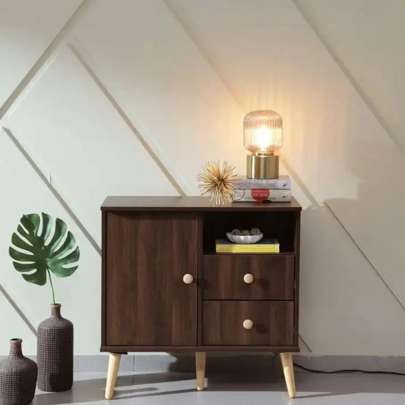 Kiriko Cabinet With Two Drawers In Columbia Walnut Finish