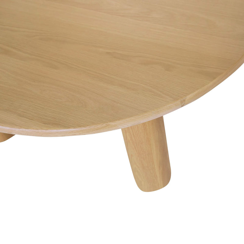 Rinnar Oak Round Coffee Table - Wooden Empiro