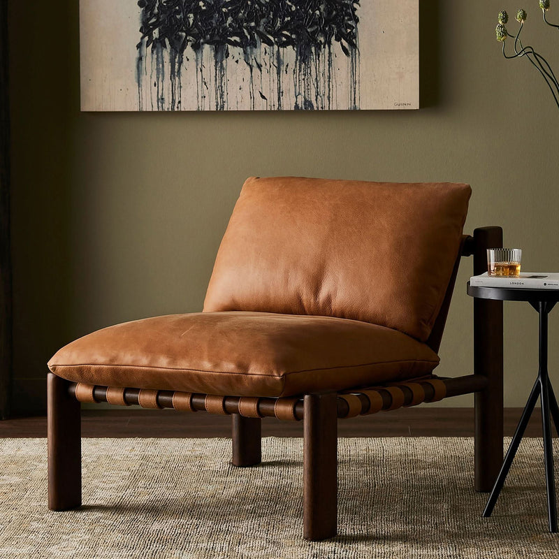 Kpix Leather Chair - Wooden Empiro