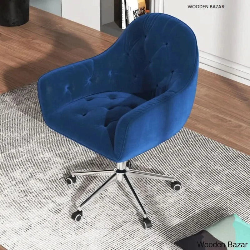 Liwia Velvet Task Chair Wooden Empiro