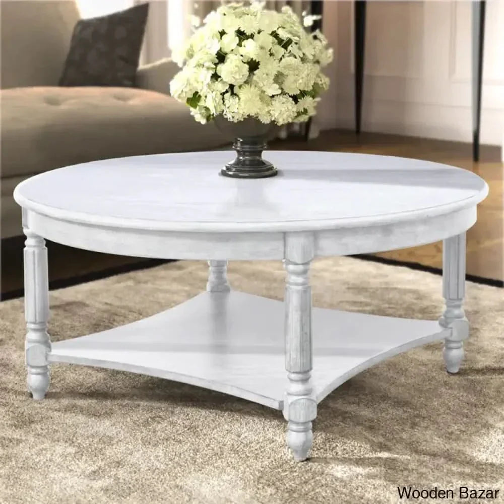 Locke Solid Wood Single Coffee And Center Table - Wooden Empiro Anti White