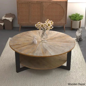 Loren Coffee Table With Storage And Center Brown Ash/Black