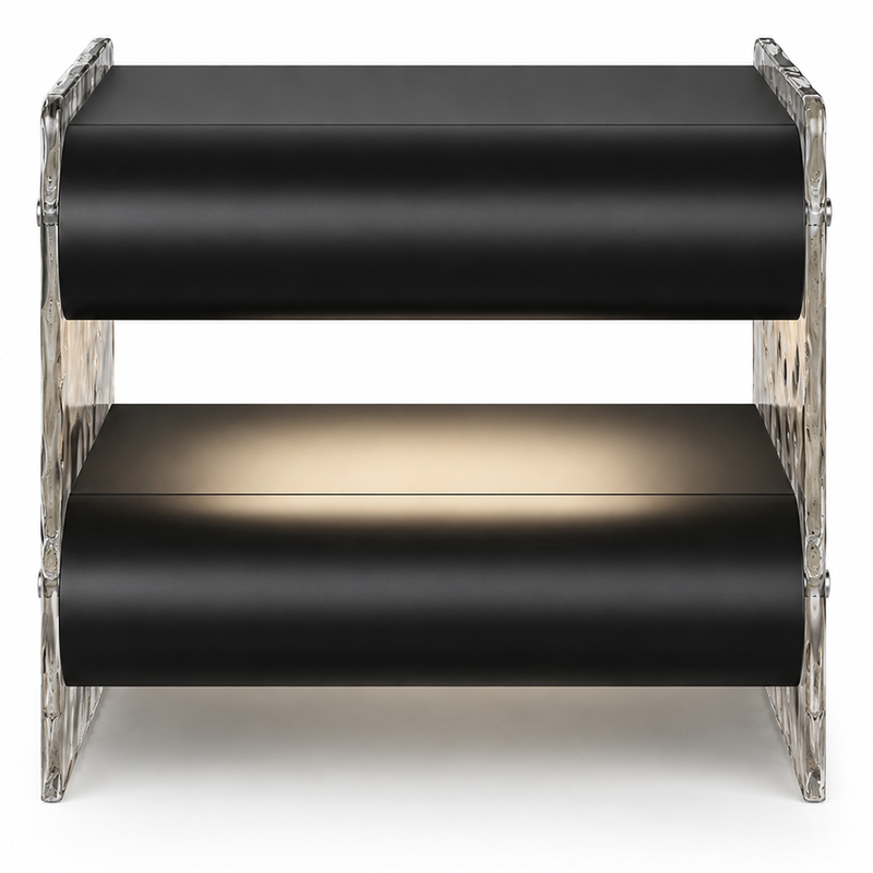 The Lucentra Side Table — Modern Open-Shelf Nightstand with Ambient Lighting