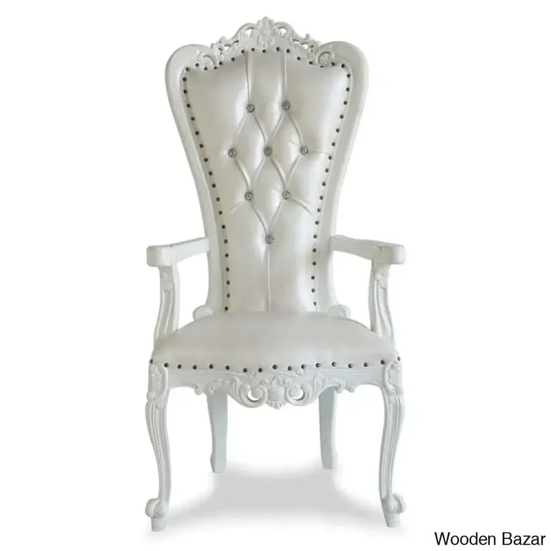 Luxurious High Back Throne Chair (Silver)