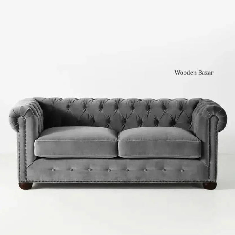 Luxury Two Seater sofa in Stone Grey Color - Wooden Empiro