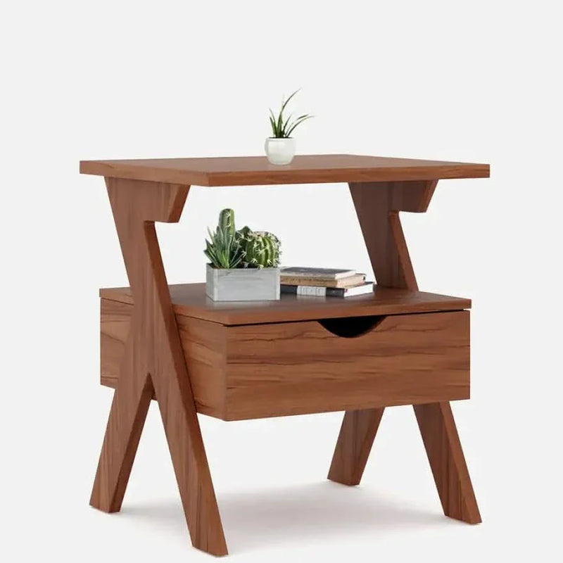 Malak Bedside Table In Walnut Finish