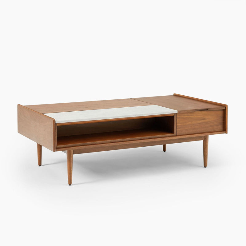 Yaaner Mid-Century Double Pop-Up Coffee Table - Wooden Empiro