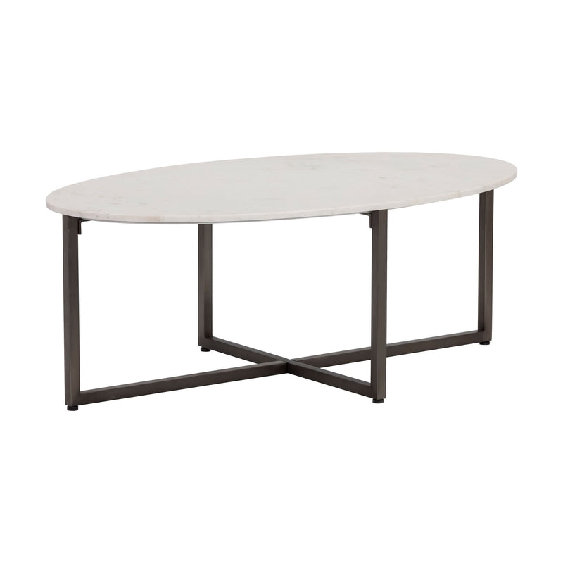 Pivoted Minimal Marble & Steel Coffee Table - Wooden Empiro