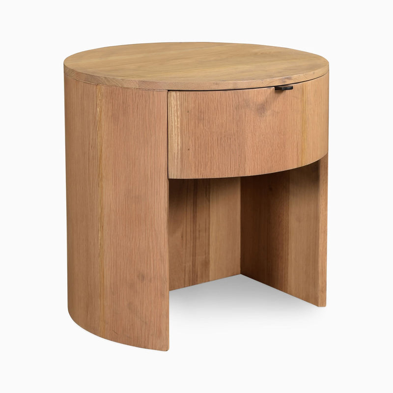 Waouner Modern Round Bedside Table - Wooden Empiro