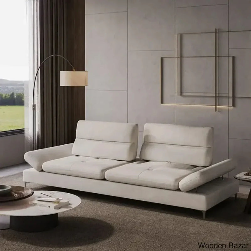 Modern Velvet Extra Deep Seat 4 Seater Sofa - Wooden Bazar