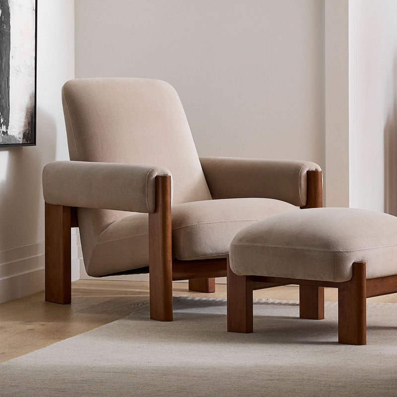 Waumol Chair & Ottoman Set - Wooden Empiro