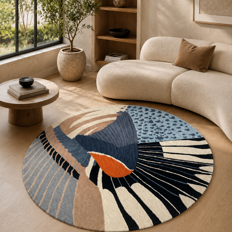 The Astero Rug — Luxury Abstract Round Designer Rug