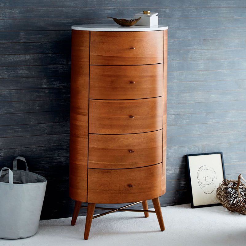 Paevered Narrow 5-Drawer Dresser - Wooden Empiro
