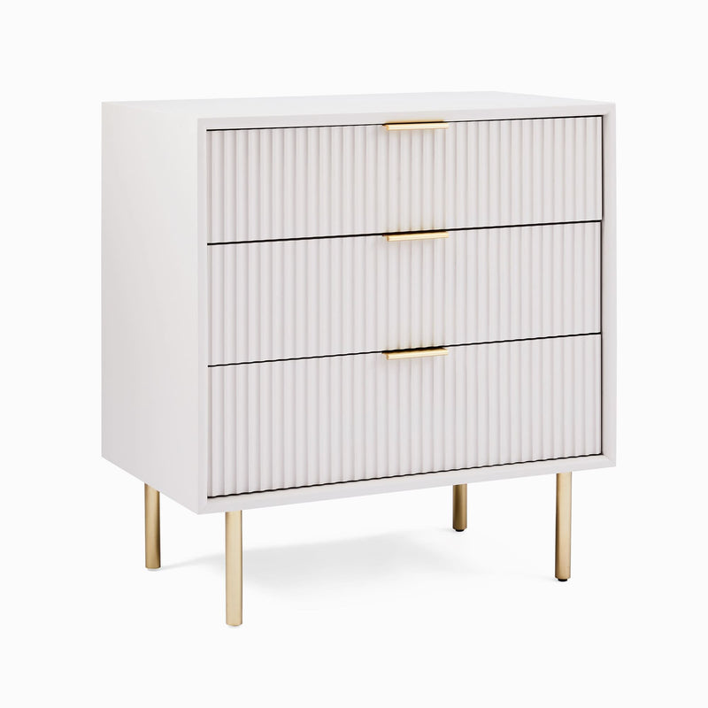 Makiol Closed 3-Drawer Bedside table - Wooden Empiro