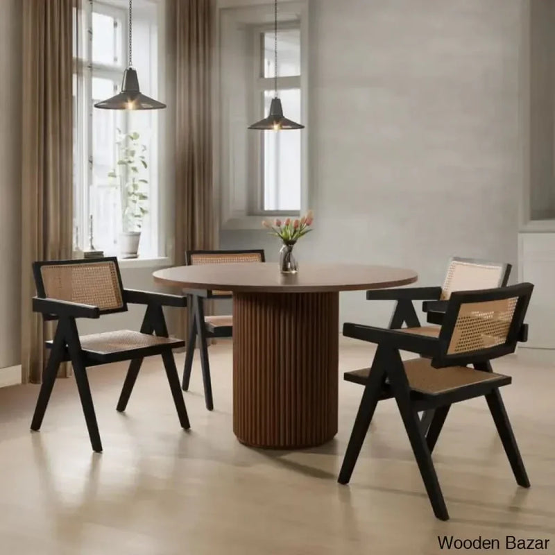 Rees 5 - Piece Pedestal Dining Set (Set of 5)