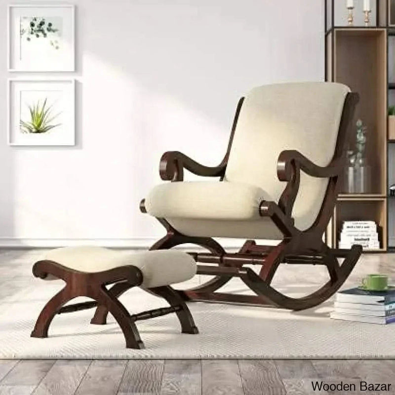 Rocking Chair/Colonial Rocking Chair/Traditional Rocking Armchair/Cream Foot Rest Included