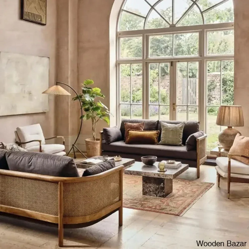 Sadie Modish Solid Wood Fabric Sofa in Perfect Fusion of Modern Elegance and Lasting Comfort