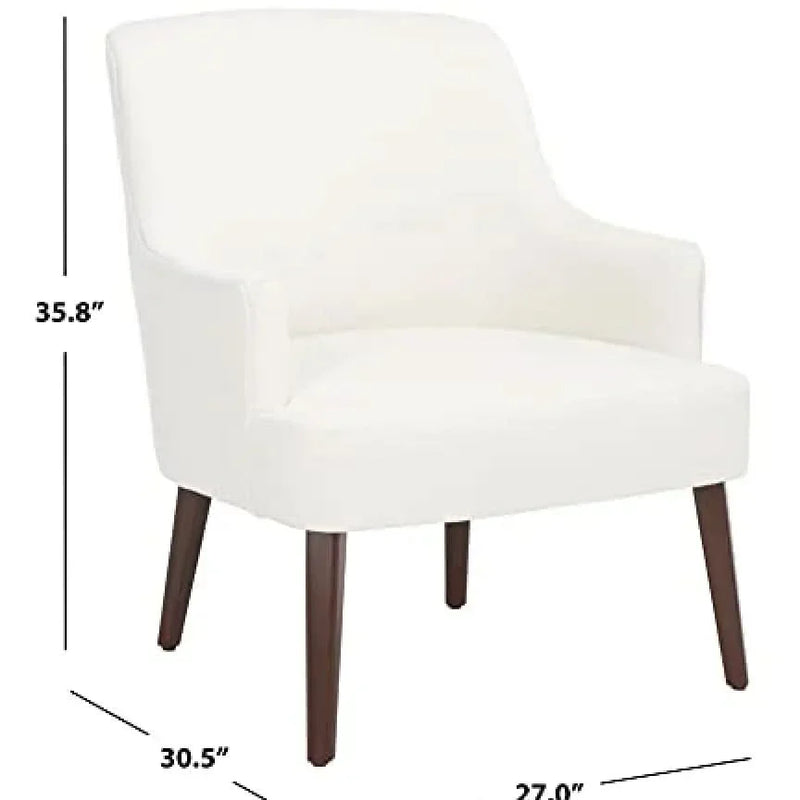 SAFAVIEH Home Collection Briony White Velvet/Walnut Accent Chair ACH4003A