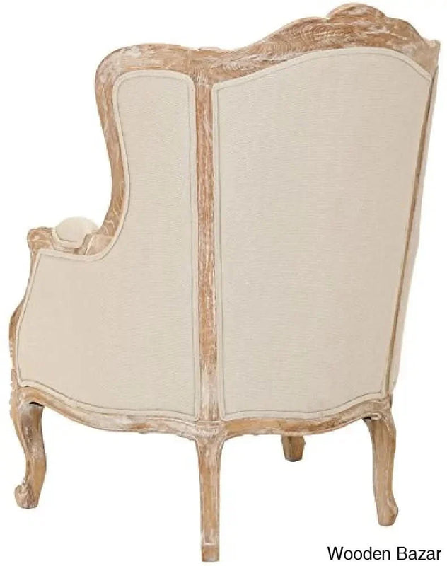 Safavieh Mercer Collection Fallon Natural Linen Wing Chair