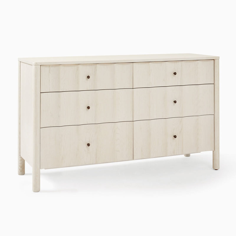 Scalloped 6-Drawer Dresser - Wooden Empiro