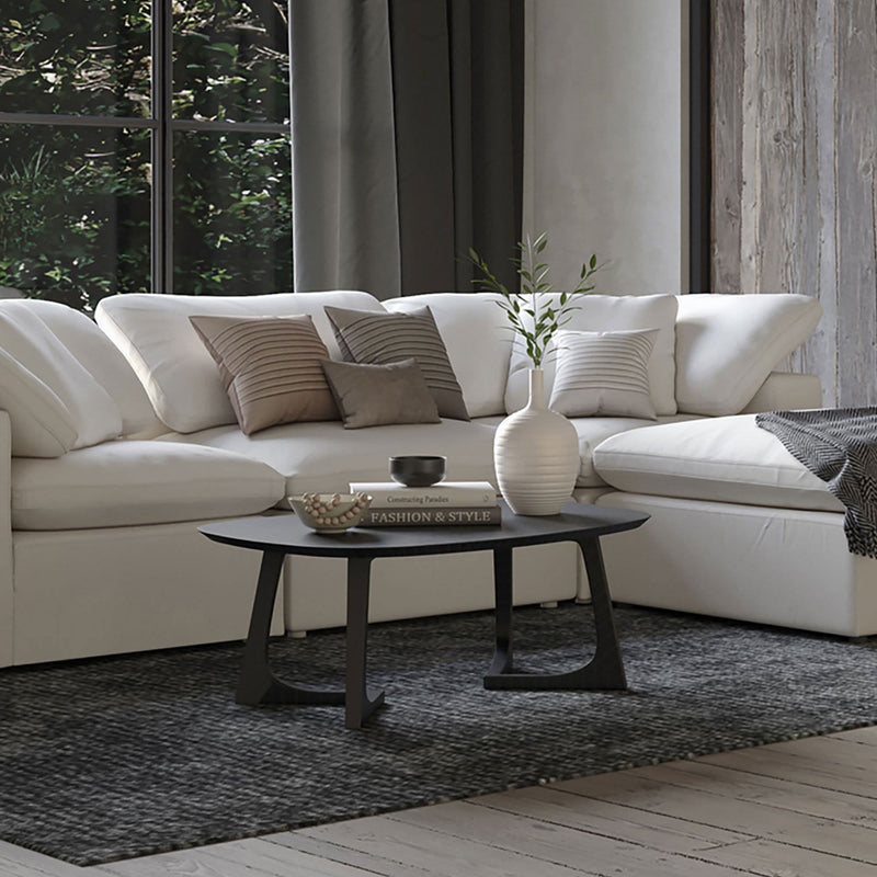 Sickner Solid Wood Oval Coffee Table - Wooden Empiro