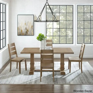 Shillong New Trestle Dining Set For Modern Living - Wooden Empiro 4 Seater