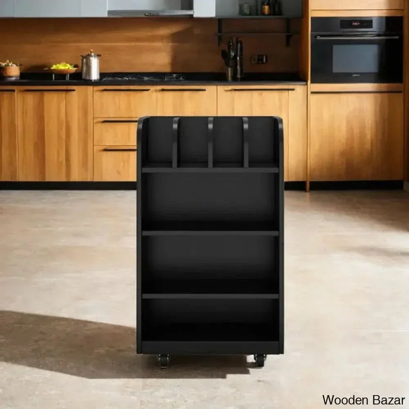 Sofoklis Wood Kitchen Cart Kitchen trolley cart cabinet kitchen island with storage