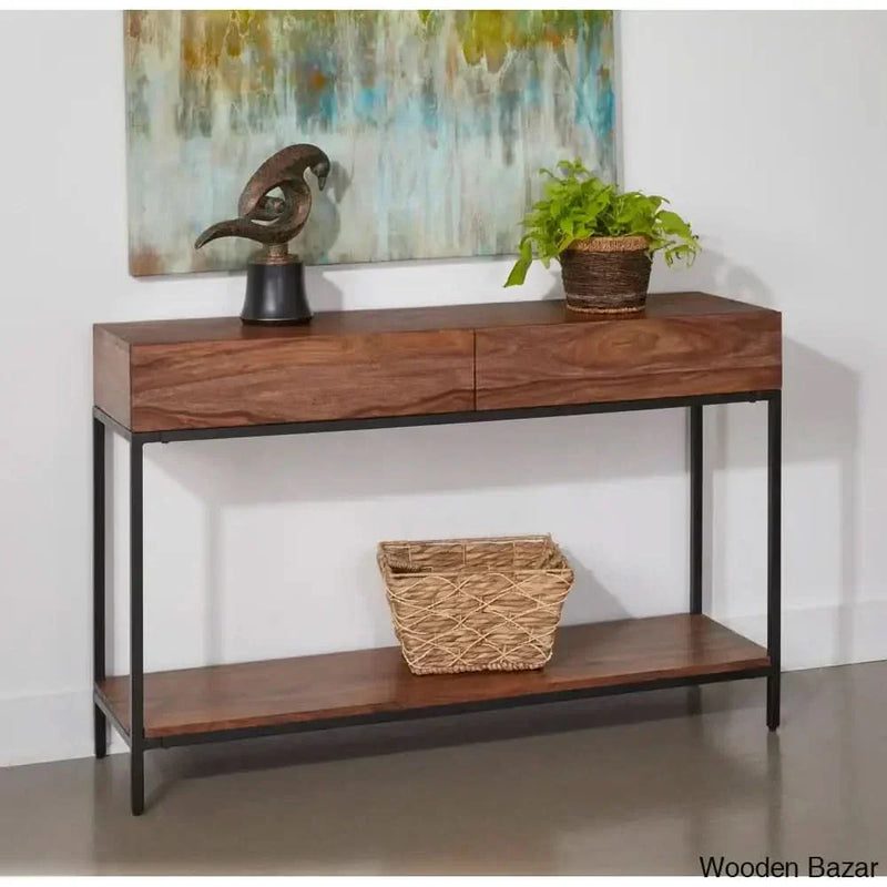 Solid Wood Top Console Table