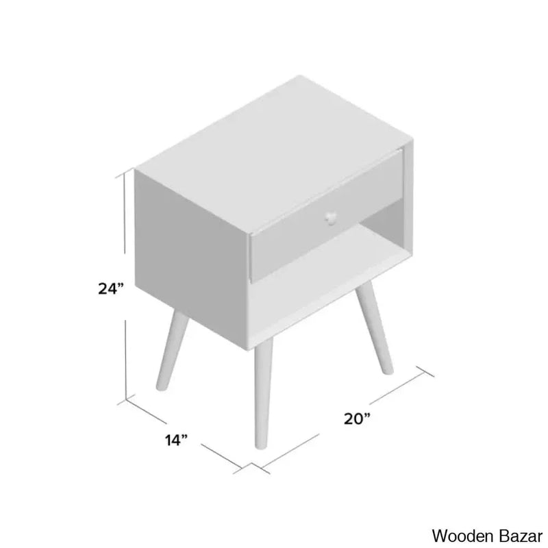 Solid Wooden Nightstand , Sofa side table, Bedside table, End table