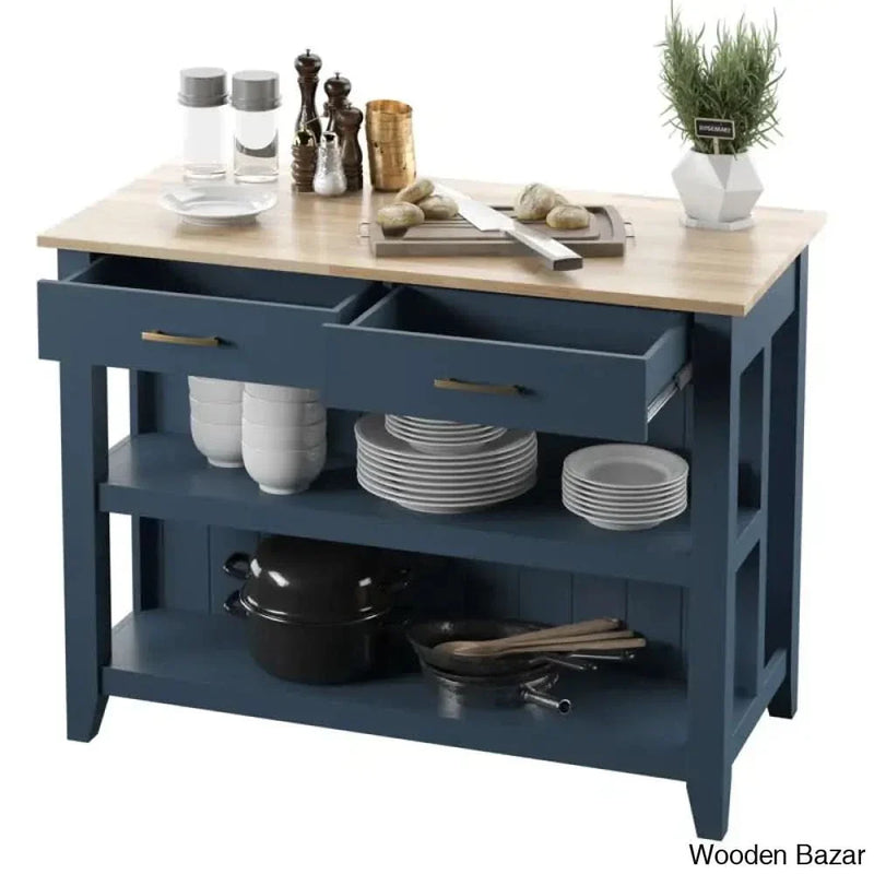 Spence Wood Kitchen Island Set Kitchen trolley cart cabinet kitchen island with storage