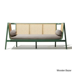 Sriner Modern Cane Rattan 3 Seater Sofa For Odern Living - Wooden Bazar