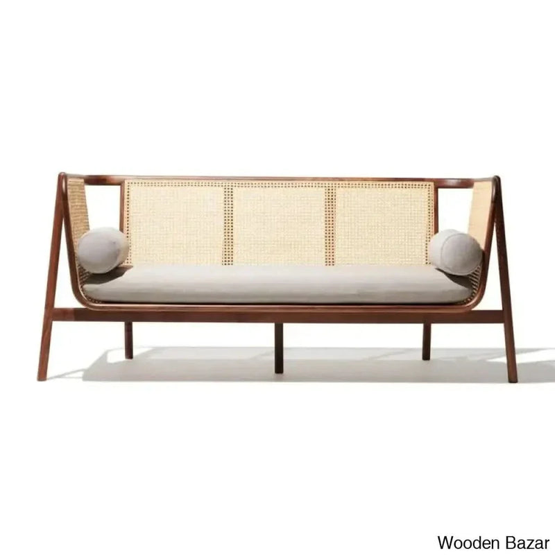 Sriner Modern Cane Rattan 3 seater Sofa For modern Living - Wooden bazar