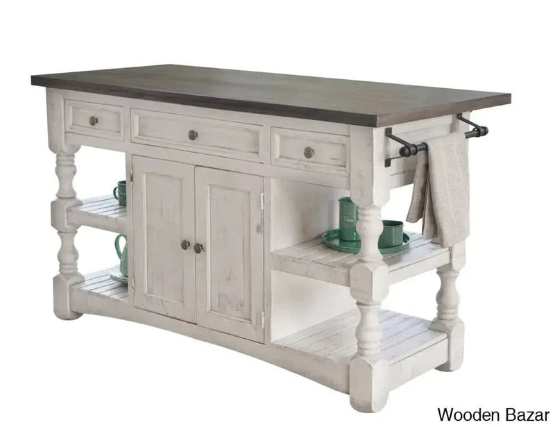 Stonegate Solid Wood Kitchen Island Kitchen trolley cart cabinet kitchen island with storage