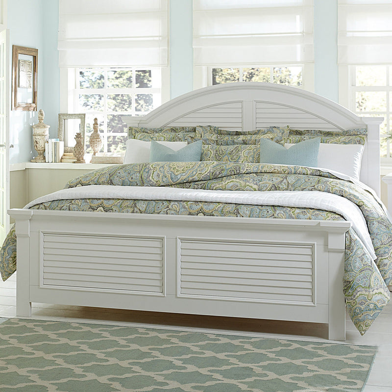 Wooden Empiro "White Luxury Solid Sheesham Wooden Panel Bed with Arched Headboard and Paisley Bedding"