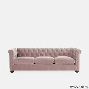 Sutta Premium Chesterfield 3 Seater Sofa - Wooden Bazar Pink