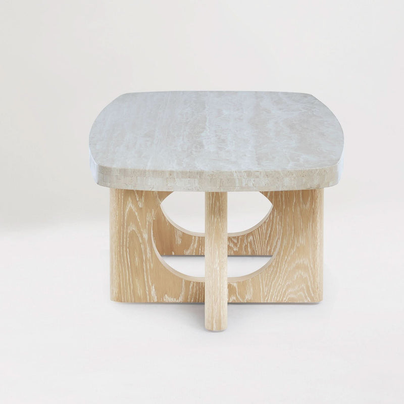Rinller Travertine Coffee Table - Wooden Empiro