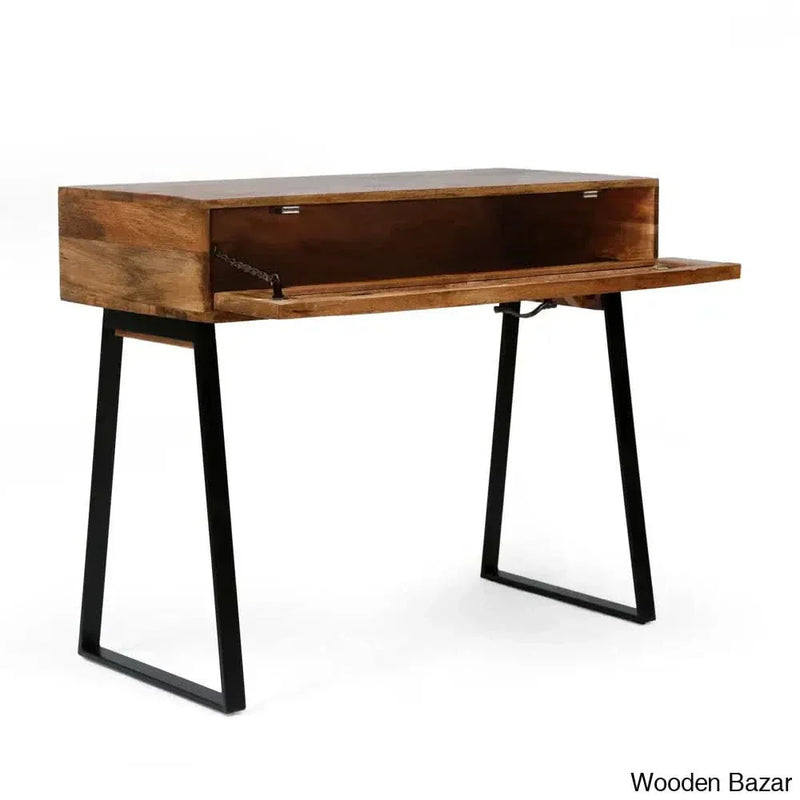 Teak Wood Top Console Table