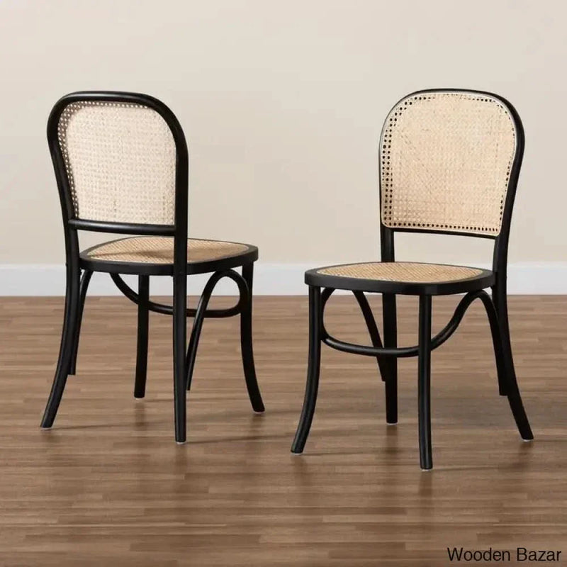 Telles Slat Back Side Chair in Black (Set of 2)