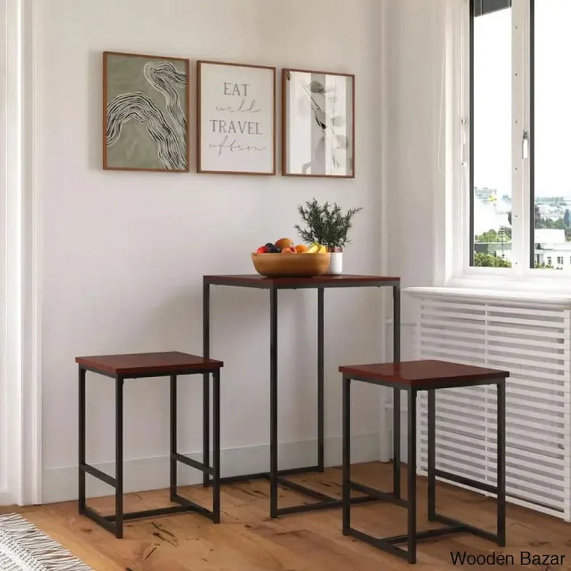 Tilden 3 Piece Stylish Club/Pub Set - Wooden Empiro