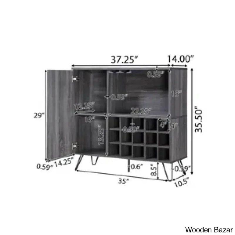 Turnbridge 37.25'' Bar Cabinet premium Design