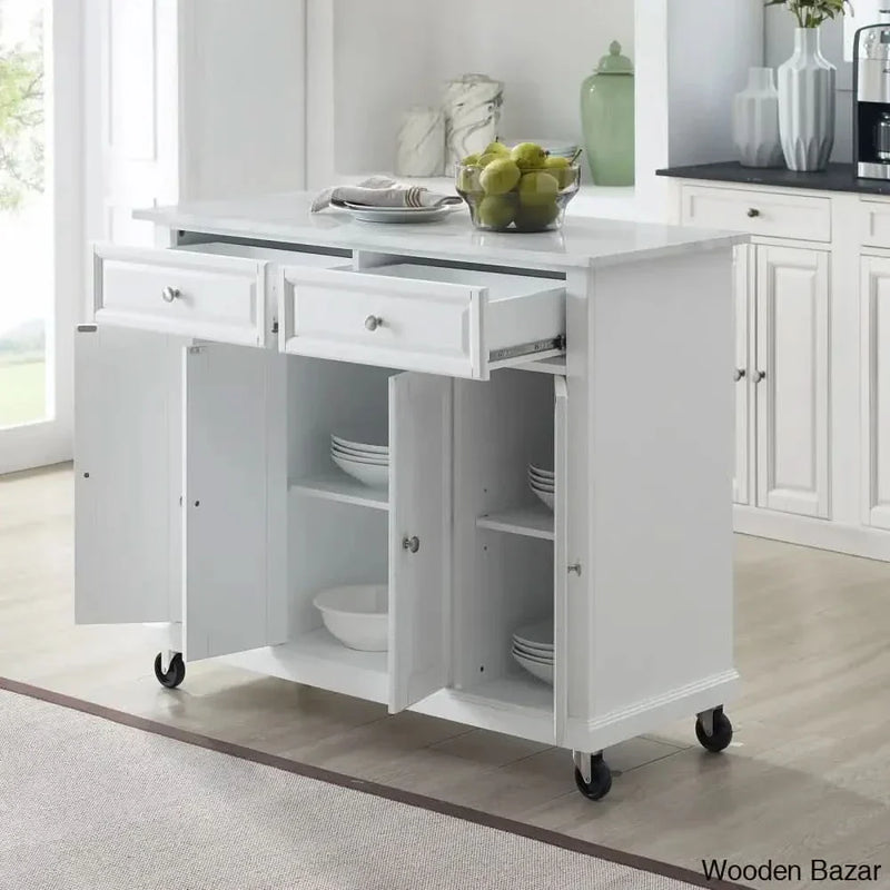Vantrice Kitchen Island Kitchen trolley cart cabinet kitchen island with storage