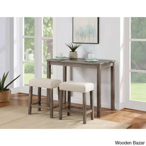 Winshild New 2 Seater Solid Wood Dining Set - Wooden Empiro Brown