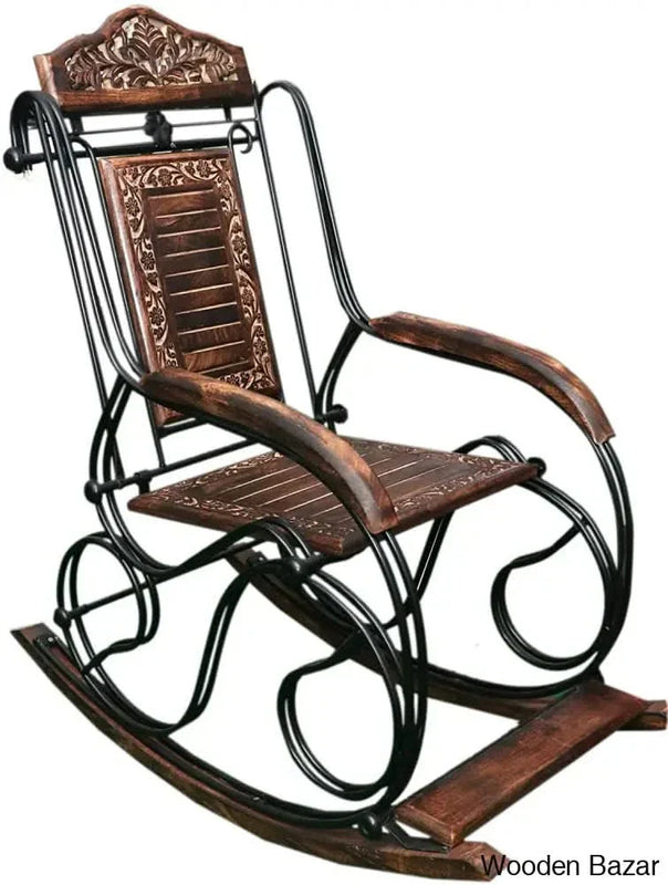 Wooden and Iron Rocking Chair Fully Foldable Premium Quality