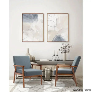 This Set of 2 Chairs is made of original teak wood, with a retro look that creates mid-century style, combined with advanced comfortable cushions to provide all-around back support.