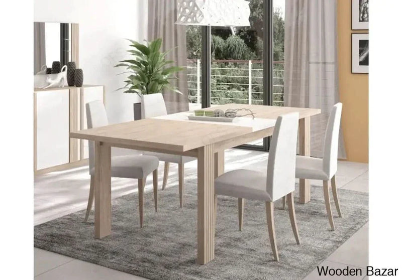 Wooden Empiro Gami Aston Wire Black Rectangular Extension Dining Table