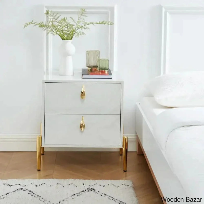 Wooden Empiro Martile 22.8'' Tall 2 - Drawer Nightstand in White
